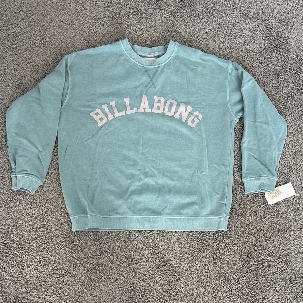 Billabong Girls Arched Logo Crewneck Sweatshirt Dusk Blue Size Medium‎